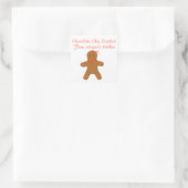 Gingerbread Girl Homemade Bakery Quadratischer Aufkleber (Tasche)