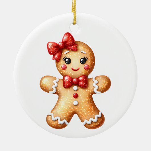 Gingerbread Girl Keramik Ornament (Hinten)