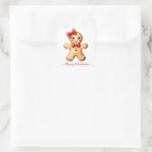 Gingerbread Girl Quadratischer Aufkleber (Tasche)