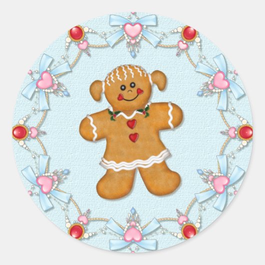 Gingerbread Girl Runder Aufkleber (Vorderseite)