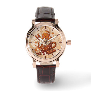 Gingerbread Girl's Hot Cocoa Hot Tub Retreat Armbanduhr