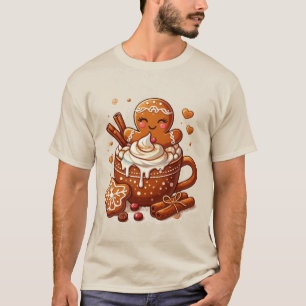 Gingerbread Girl's Hot Cocoa Hot Tub Retreat T-Shirt