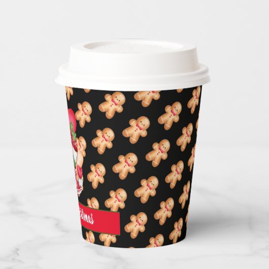 Gingerbread Gnome Anpassen von Farbe und Text Pappbecher (Links)