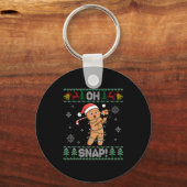 Gingerbread Golf Christmas Cookie Oh Snap Santa Ug Schlüsselanhänger (Vorderseite)
