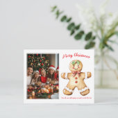 Gingerbread Greetings Foto Feiertagspostkarte (Stehend Vorderseite)