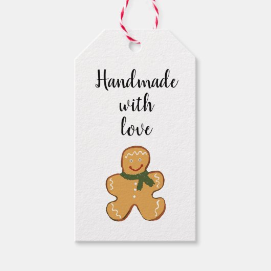Gingerbread Handmade mit Liebe Dieses Geschenk Tag Geschenkanhänger (Vorderseite)