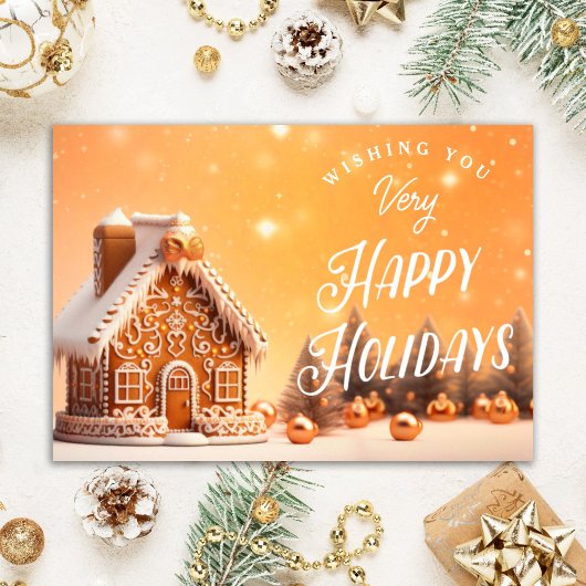 Gingerbread Happy Holidays Realtor Holiday Card Dankeskarte