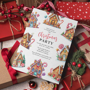 Gingerbread-Haus-Weihnachtsfeier Einladung