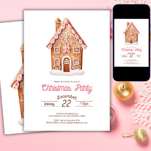 Gingerbread-Haus-Weihnachtsfeier Einladung