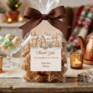 Gingerbread-Haus Winterdorf Danke Geschenkanhänger