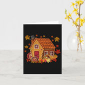 Gingerbread Häuser Herbstsaison Design Thanksgivi Karte (Gelbe Blume)