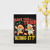 Gingerbread Have You Tried Icing It Funny Christma Karte (Gelbe Blume)