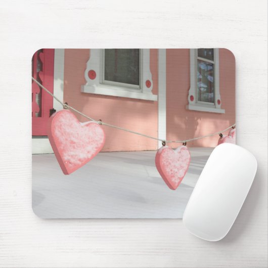 Gingerbread Hearts in Snow - Martha's Vineyard Mousepad (Mit Mouse)