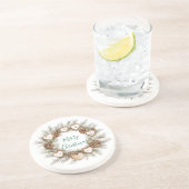 Gingerbread Hearts Pine Cones Wreath Christmas Getränkeuntersetzer (Seite)