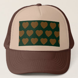 Gingerbread Hearts Trucker Hat (grün & braun) Truckerkappe