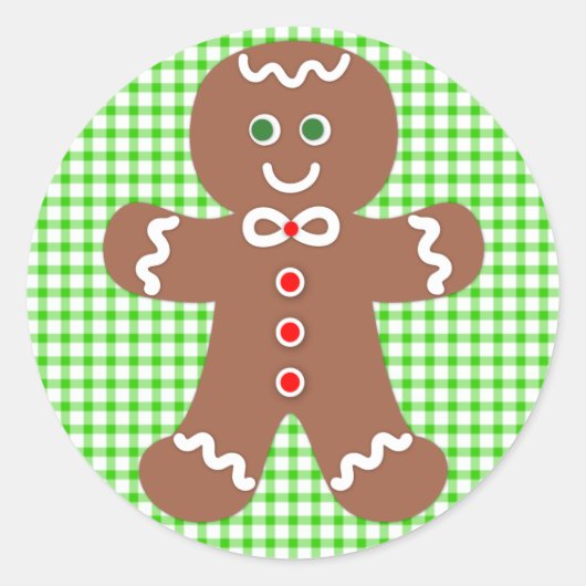 Gingerbread Holiday Boy Runder Aufkleber (Vorderseite)