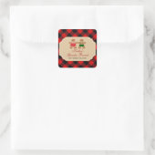Gingerbread Holiday Gender Reveal Square Sticker (Tasche)