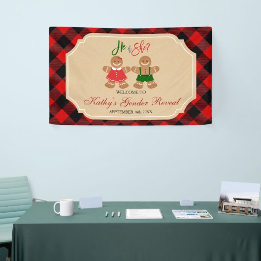 Gingerbread Holiday Gender Reveal Weihnachten Banner (Messeveranstaltung)
