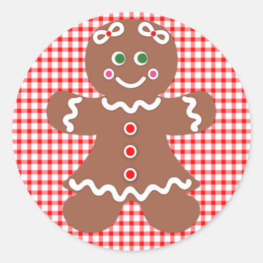 Gingerbread Holiday Girl Runder Aufkleber (Vorderseite)