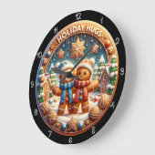 Gingerbread Holiday Hugs Große Wanduhr (Winkel)