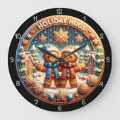 Gingerbread Holiday Hugs Große Wanduhr (Vorderseite)