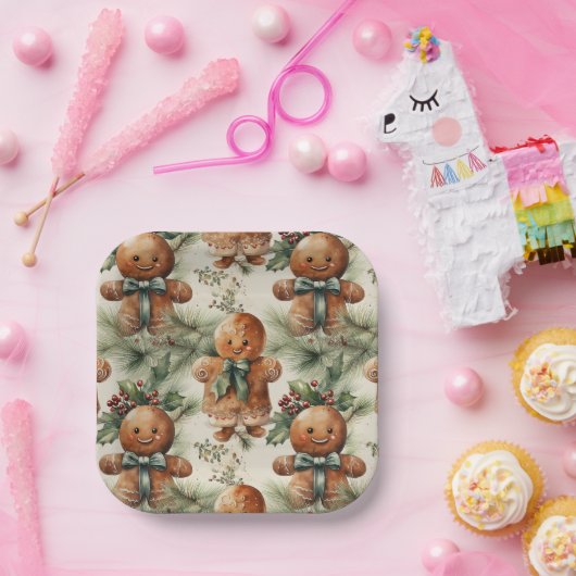 Gingerbread Holiday Pappteller (Party)