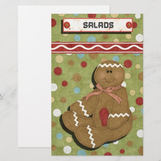 Gingerbread Holidays Recipe Binder Divider (Vorne/Hinten)