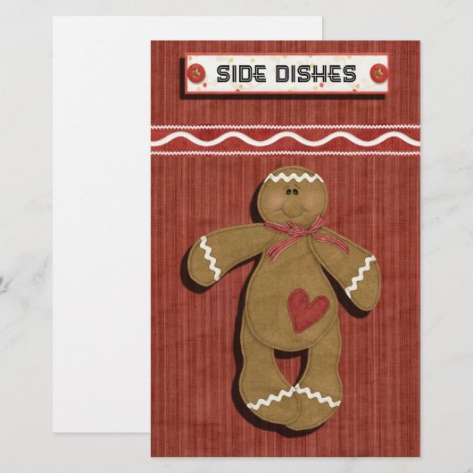 Gingerbread Holidays Recipe Binder Divider (Vorne/Hinten)