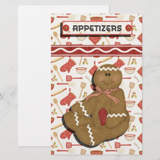 Gingerbread Holidays Recipe Binder Divider (Vorne/Hinten)