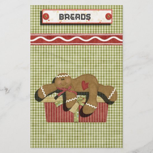 Gingerbread Holidays Recipe Binder Divider Briefpapier (Vorderseite)