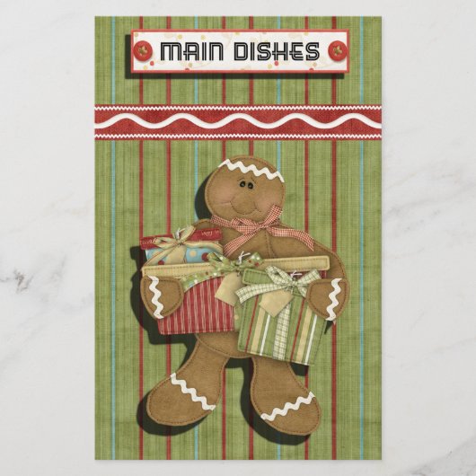 Gingerbread Holidays Recipe Binder Divider Briefpapier (Vorderseite)