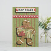 Gingerbread Holidays Recipe Binder Divider Briefpapier (Stehend Vorderseite)