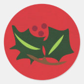 Gingerbread Holly Multicolor Runder Aufkleber (Vorderseite)