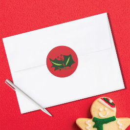 Gingerbread Holly Multicolor Runder Aufkleber