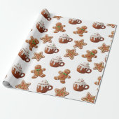Gingerbread Hot Cocoa Christmas Pattern Geschenkpapier (Ungerollt)