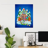 GINGERBREAD HOTEL by SHARON SHARPE Poster (Heimbüro)