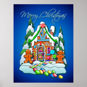 GINGERBREAD HOTEL by SHARON SHARPE Poster