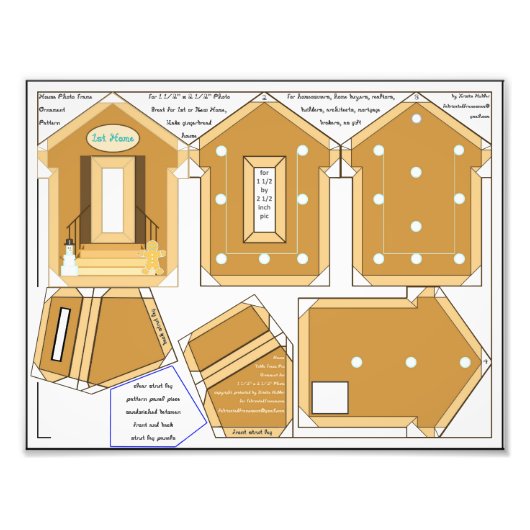 Gingerbread House 1. Zuhause Frame Ornament Craft Fotodruck (Vorne)