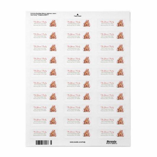 Gingerbread House Address Labels (Vorne)