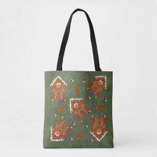 Gingerbread House All Over Print Tote Bag Tasche (Vorderseite)