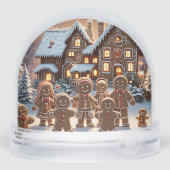 Gingerbread house and family, photo gift  schneekugeln (Rückseite)