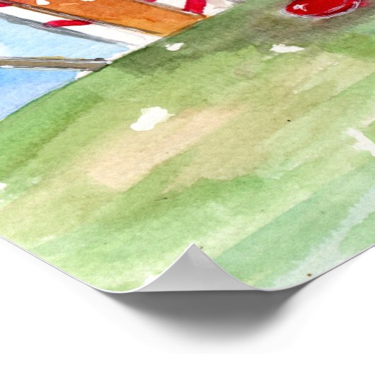 Gingerbread House and Lollipops Poster (Ecke)