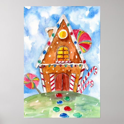 Gingerbread House and Lollipops Poster (Vorne)