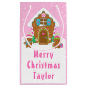 Gingerbread House Bright Pink Frohe Weihnachten Kleine Geschenktüte (Rückseite)