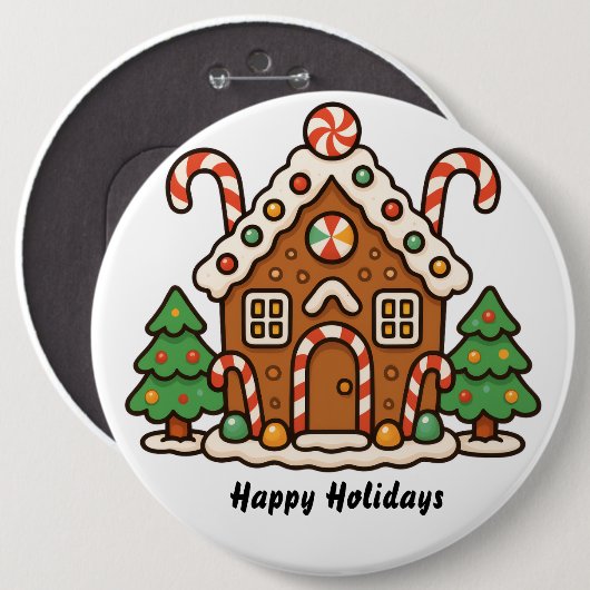 Gingerbread House Button (Vorne & Hinten)