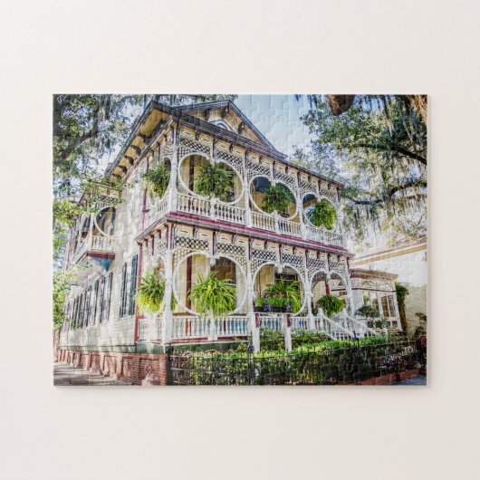 Gingerbread House Charming Savannah Foto Puzzle (Horizontal)