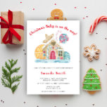 Gingerbread House Christmas Baby Shower Einladung<br><div class="desc">Aquarellhaus. Einladung Babydusche Weihnachts-Party. Dekorieren Sie das Lebkuchenhaus mit Weihnachtsgebäck,  Bonbons,  Orangenscheiben und Lebkuchen.</div>