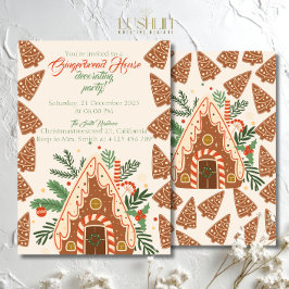 Gingerbread House Christmas Bake Decorating Party Einladung