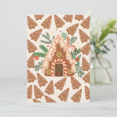 Gingerbread House Christmas Bake Decorating Party Einladung (Stehend Vorderseite)