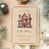 Gingerbread House Christmas Moving Announcement Einladung